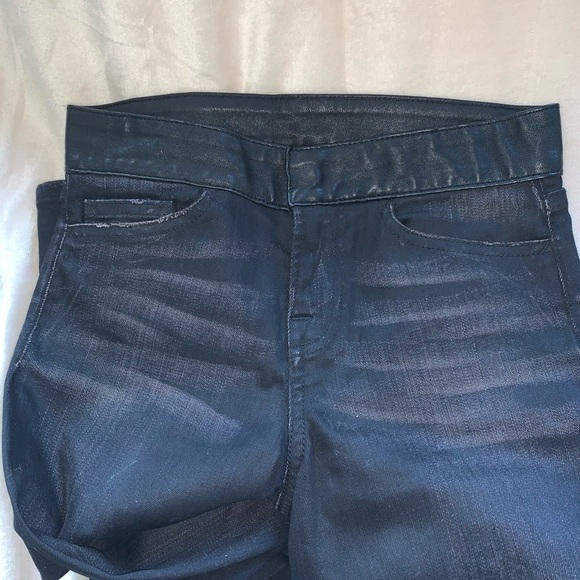 R13 Black Hose Leather Waist Coated Skinny Jeans - Picture 2 of 6